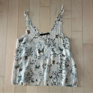 Patterson J. Kincaid Sheer Butterfly Tie Tank Top